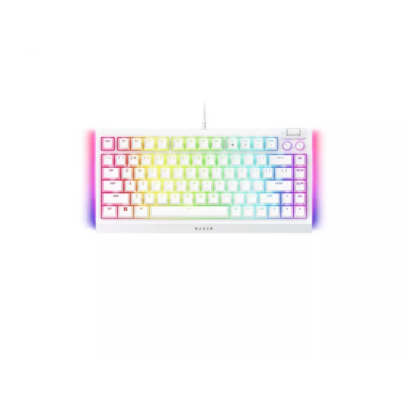 Mechaniczna klawiatura gamingowa Razer CzarnyWidow V4 75% USB QWERTY US English biała