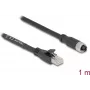 Kabel sieciowy DeLOCK 80589 M12 na RJ-45 Cat5e 1m Czarny
