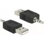 Adapter kablowy DeLOCK 66069 USB A – 3,5 mm, czarny