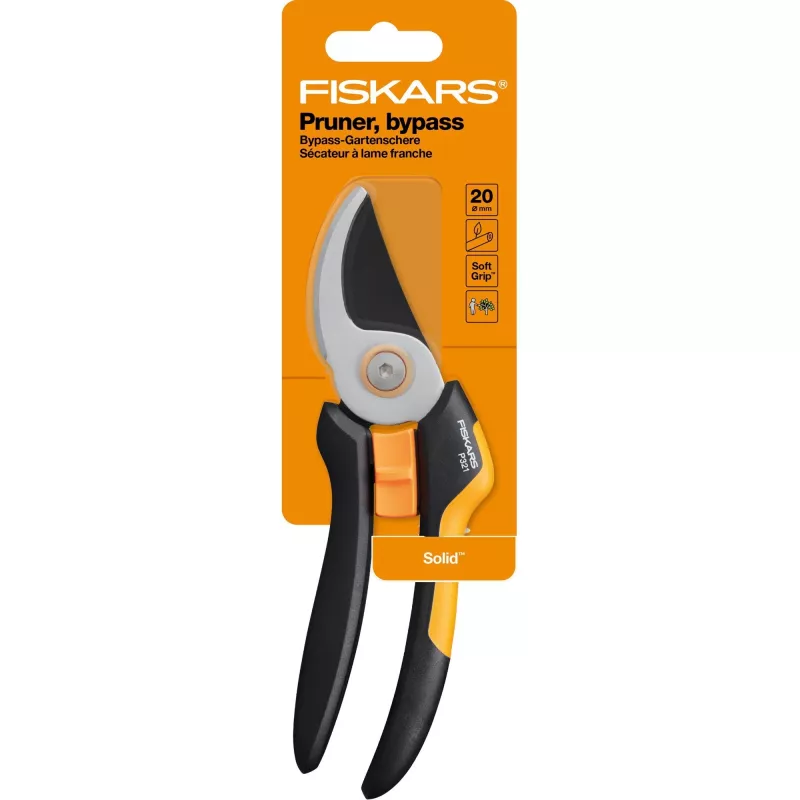 Sekatory Fiskars Solid M P321, boczne, czarny, pomarańczowy