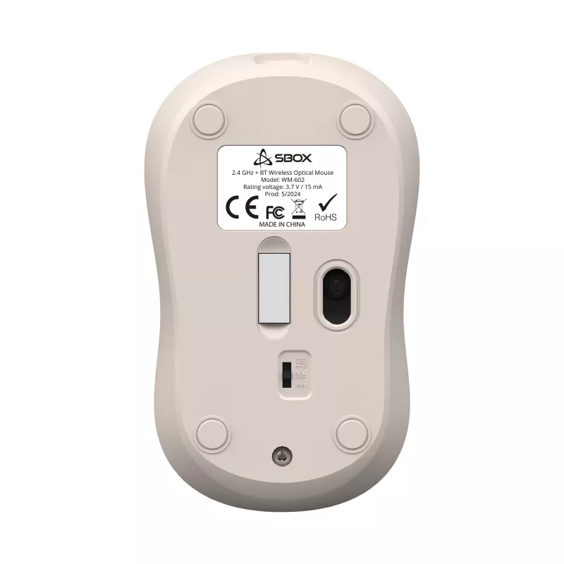 Mysz SBOX WM-602 Beż Interfejs bezprzewodowy