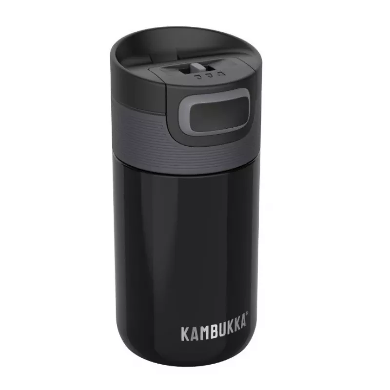 Kubek termiczny Kambukka Etna 300 ml Pitch Czarny — izolowany kubek podróżny, stal nierdzewna, szczelny, 300 ml