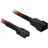 Nanoxia Single Sleeve - Verlängerungskabel für Lüfterspannungsversorgung - Molex, 3-polig (W) bis Molex, 3-polig (M) - 30 cm - Schwarz, Rot