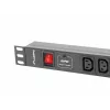 Lanberg PDU-08I-0200-C20-BK jednostka dystrybucji zasilania (PDU) 1U czarna 8 wyjść AC (PDU-08I-0200-C20-BK)