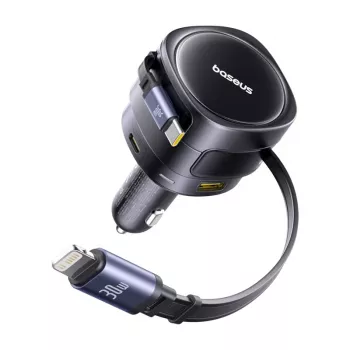 Ładowarka samochodowa Baseus Enjoyment Max 90W z portami USB-C, Lightning i USB-A