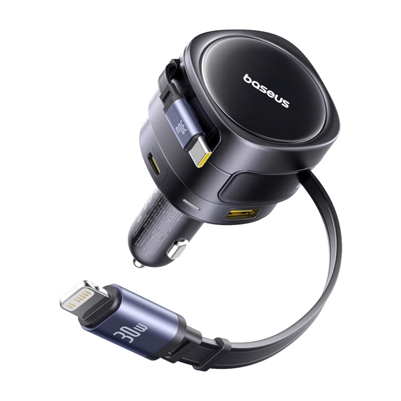 Ładowarka samochodowa Baseus Enjoyment Max 90W z portami USB-C, Lightning i USB-A