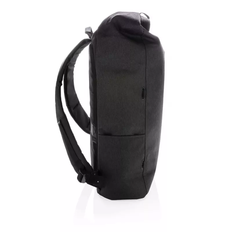 Plecak XDDESIGN Urban Lite Czarny — 21 l (z możliwością rozszerzenia do 27 l), przegroda na laptopa 15,6 cala, hydrofobowy, pasek do wózka