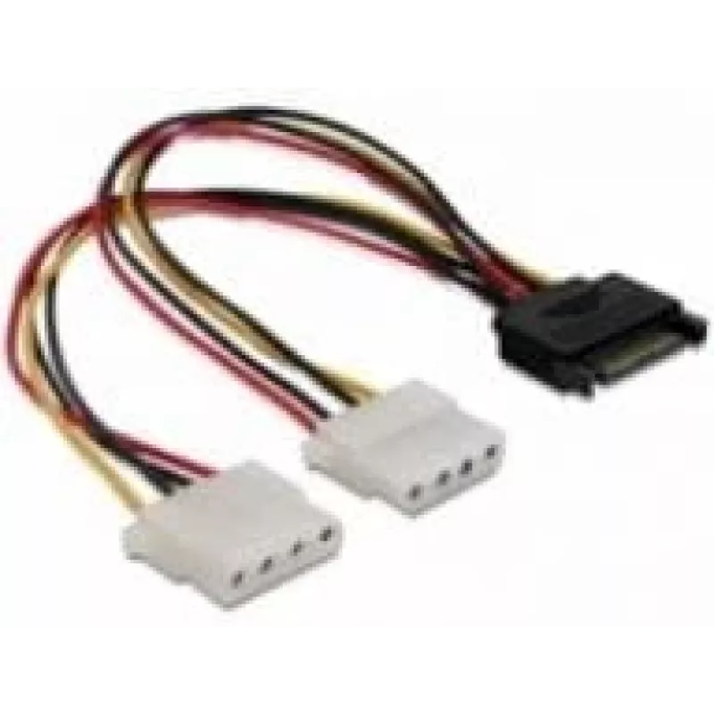 SATA 15pin na 2x 4pin Molex żeński 20cm DeLOCK 65159