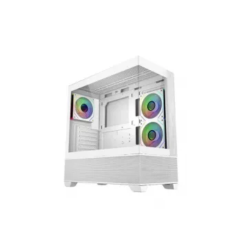 Cooler Master E690-WHNN-S00 Elite 690 WOOD Biały, 270° pełny widok, hartowane szkło, bezszwowe fazowanie