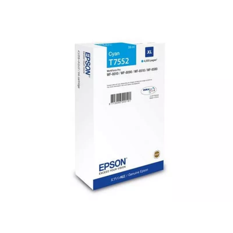Wkład atramentowy Epson C13T75524N (oryginalny, XL o dużej wydajności) cyjan do serii WF-8XXX