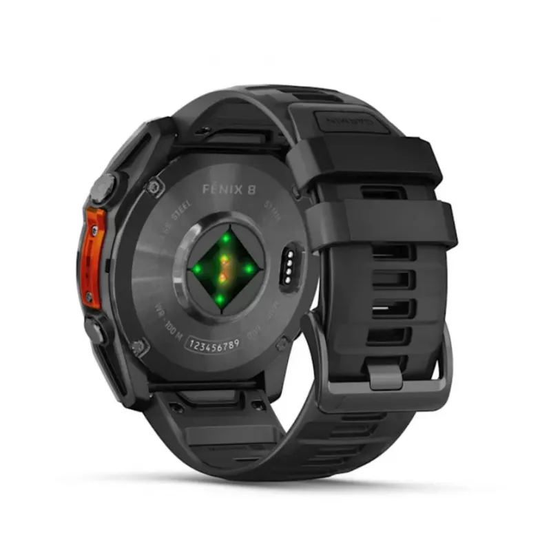 Smartwatch GARMIN Fenix 8 — obudowa tytanowa 51 mm, AMOLED 1,4 cala, GPS, 32 GB, 10 ATM, pasek silikonowy