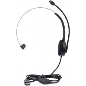 Manhattan Mono On-Ear Headset (USB), mikrofon na wysięgniku (wyściełany), opakowanie detaliczne, regulowany pałąk, regulacja głośności w kablu, poduszka nauszna, USB-A do dźwięku i mikrofonu, kabel 1,5 m, trzyletnia gwarancja