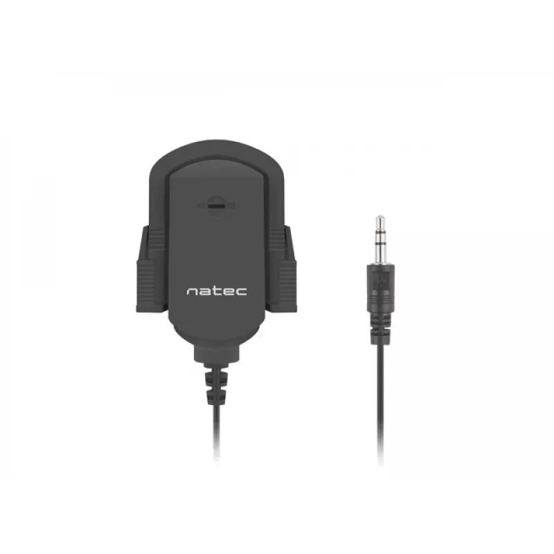 Clip-on microphone NATEC NMI-1352, wired 3.5 mm, sensitivity -58 dB, 50–16000 Hz, 1.8 m kabel, 20 g