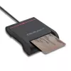 Czytnik kart ID QOLTEC Smart chip — USB, czarny, 84,5×65×16 mm, 63 g