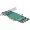 Karta DeLOCK PCI Express x8 na 2 wewnętrzne złącza NVMe M.2 Key M z obsługą bifurkacji, niskoprofilowa