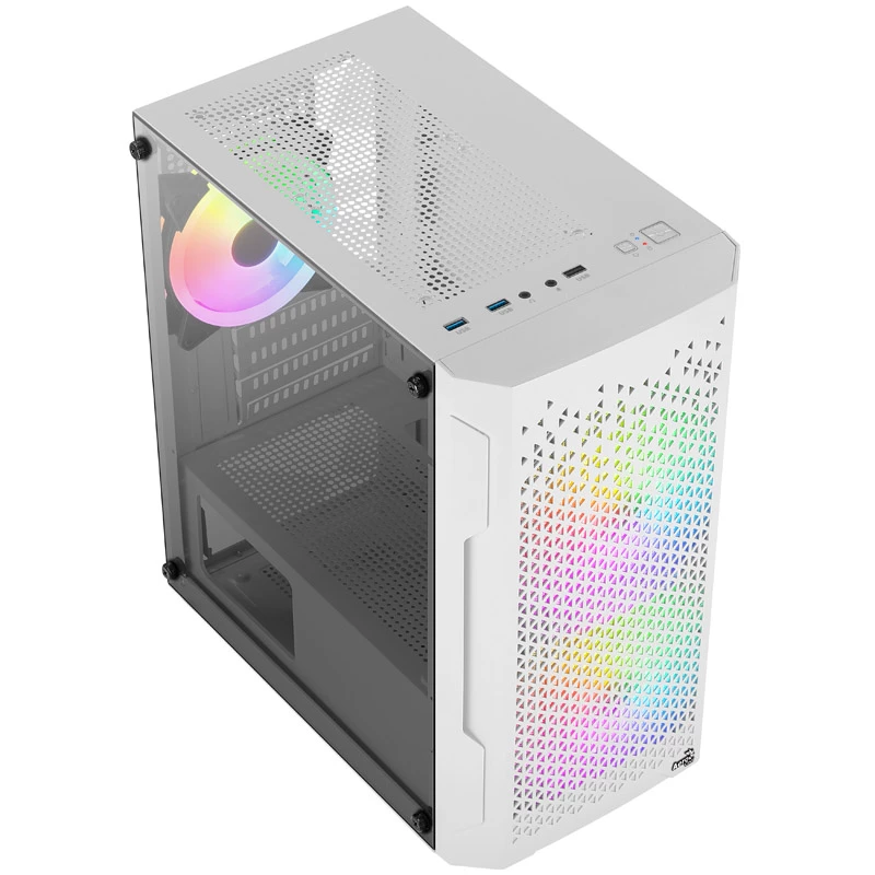 ATX AEROCOOL TRINITY MINI FRGB MICRO MINI TOWER CASE Z PANELEM SZKLANYM (BIAŁY)