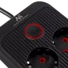 Listwa zasilająca MACLEAN MCE391 B – 6 gniazd, 4×USB-A + 1×USB-C, 110–240V, 2500W, kabel 3 m, czarna