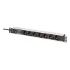 Digitus DN-95441 listwa zasilająca PDU 7 gniazd AC 1U Czarny Srebrny