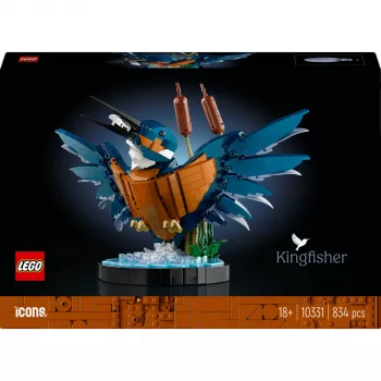 Zestaw LEGO Icons Zimorodek do Budowania dla Dorosłych z Wodną Scenerią i Podstawką Ekspozycyjną, Doskonały Dekor do Domu i Biura na Walentynki