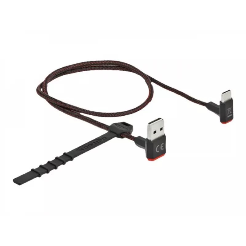 Kabel USB DeLOCK EASY-USB 2.0 wtyk męski typu A na wtyk męski typu C kątowy 0,5 m czarny