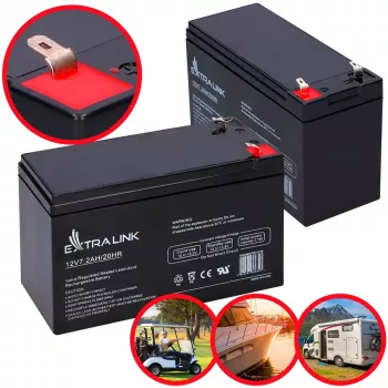 UPS battery Extralink AGM 12V 7.2Ah (7Ah) Sealed Lead Acid VRLA, maintenance-free, Czarny