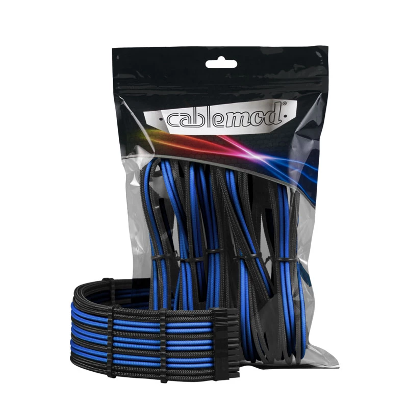 CableMod CableMod PRO ModMesh zestaw przedłużacza kabla 12VHPWR czarno-niebieski — przedłużenie zasilania GPU 12VHPWR