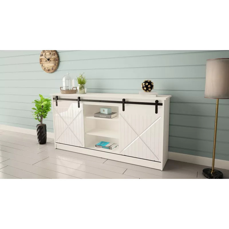 komoda 160x80x35 GRANERO biały/biały połysk