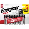 Energizer Baterie Alkaliczne Max AA LR6, 8 Sztuk, Opakowanie Ekologiczne