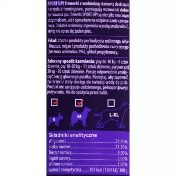 Przysmaki treningowe dla psa MACED Sport Up! Beef 300 g — przekąski treningowe o smaku wołowym
