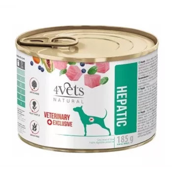 Mokra karma dla psa 4vets Natural Hepatic 185 g — indyk, senior, wspiera funkcję wątroby