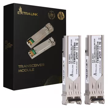 Moduł SFP Extralink SFP 1.25G 2 szt., 1,25 Gb/s, LC/UPC, 850 nm, 550 m, wielomodowy, DOM, dedykowany do HP/Aruba