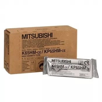 Mitsubishi Electric K65HM-CE / KP65HM-CE rolka termiczna 110 mm x 20 m, papier termiczny o wysokiej gęstości do drukarki termicznej