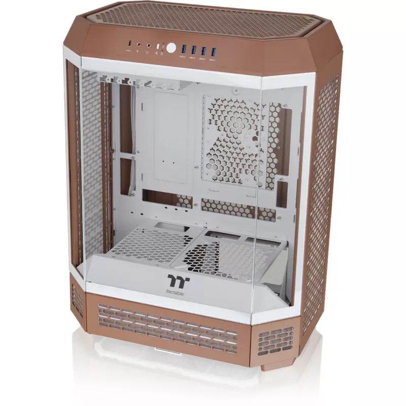 Obudowa PC Thermaltake The Tower 600 Midi Tower Mocha — ATX/Micro-ATX/Mini-ITX, szkło hartowane, 1x3,5 cala + 2x2,5 cala, 4x USB 3.2