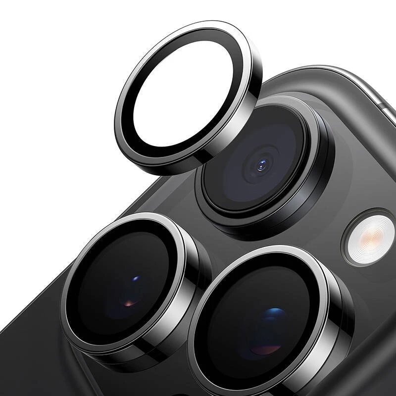 Szkło ochronne na aparat Torras do iPhone 16 Pro Max — Lensguard, czarny