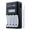 Ładowarka do akumulatorów everActive NC450B — ładowarka na 4 ogniwa AAA, 110/230 V AC, czarna