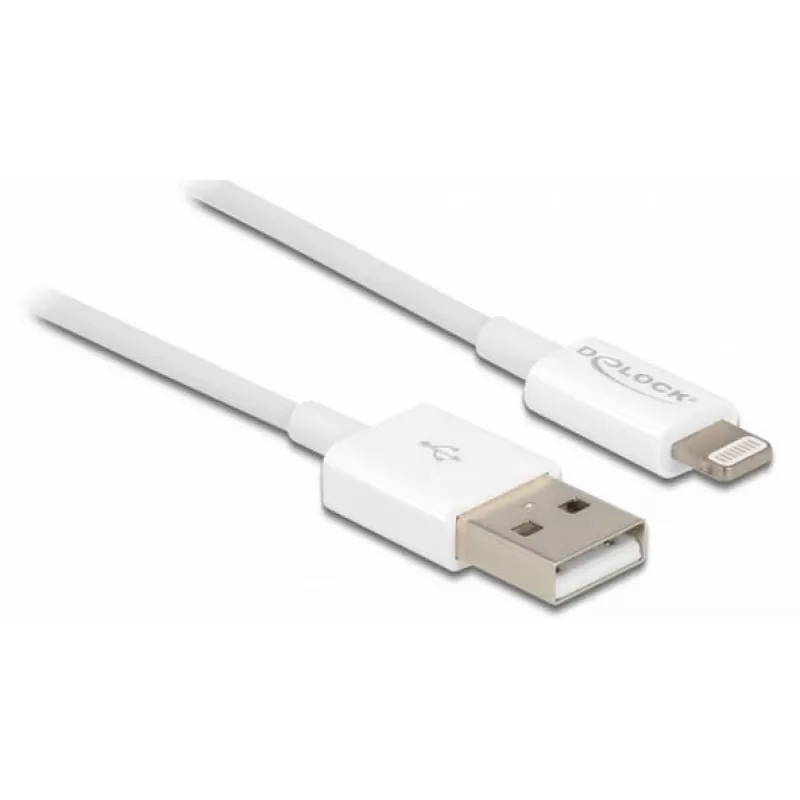 Kabel USB do transmisji danych i ładowania DeLOCK 83000 do iPhone iPad iPod biały 1 m
