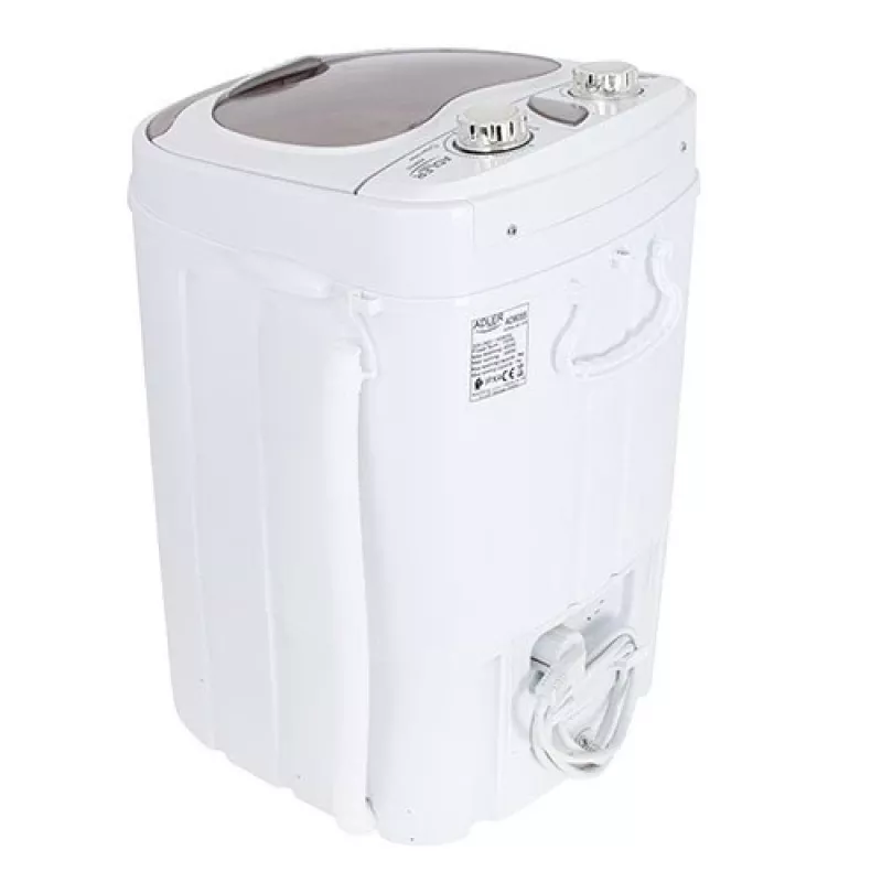 Pralnica ładowana od góry Adler AD 8055, przenośna, pojemność 3 kg, kremowa, sterowanie pokrętłem, 150 W