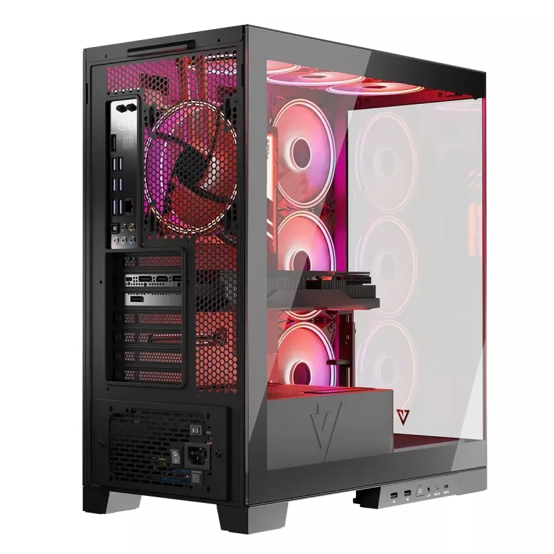 Obudowa PC MODECOM Volcano SPACE APEX ARGB Midi Tower, hartowane szkło, USB-C, obsługa ATX/microATX/Mini-ITX, GPU do 430 mm, chłodzenie CPU do 180 mm