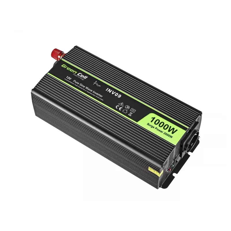 Green Cell INV09 zasilacz/przetwornica samochodowa 1000 W Czarny