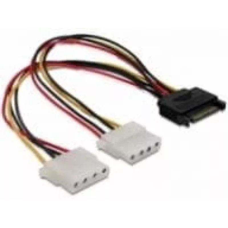 SATA 15pin na 2x 4pin Molex żeński 20cm DeLOCK 65159