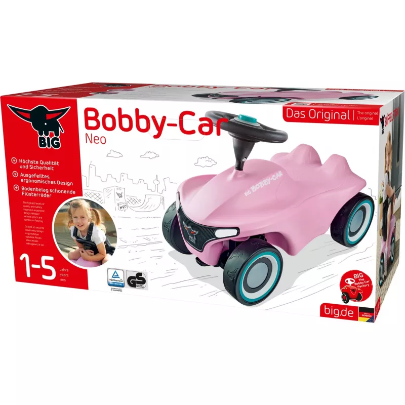 Samochodzik do jeżdżenia Simba‑Dickie BIG Bobby‑Car‑Neo Rosé, pojazd dla dzieci do odpychania i jazdy (różowy)