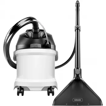 Odkurzacz cylindryczny Kärcher SE 5 — Do czyszczenia na sucho i mokro, turbina 1000 W, zbiornik 4 L na brudną wodę/4 L na czystą wodę, przewód 6 m