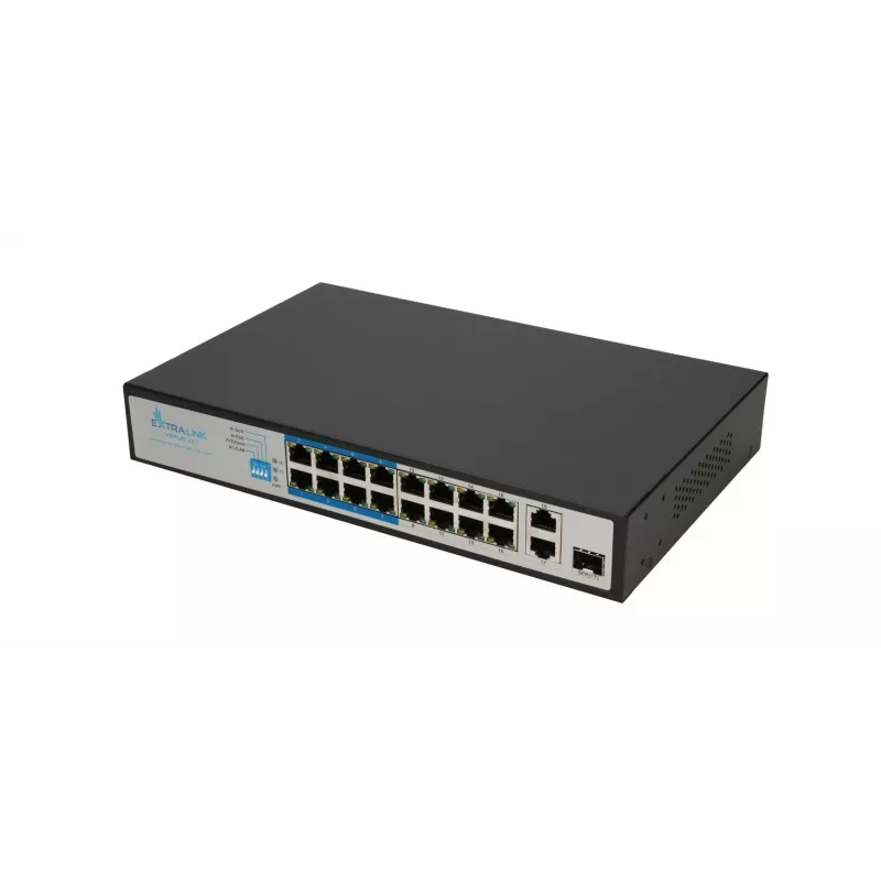 Przełącznik Extralink VIRTUS V3 Niezarządzalny L2 16x Fast Ethernet (10/100) PoE 1U Czarny