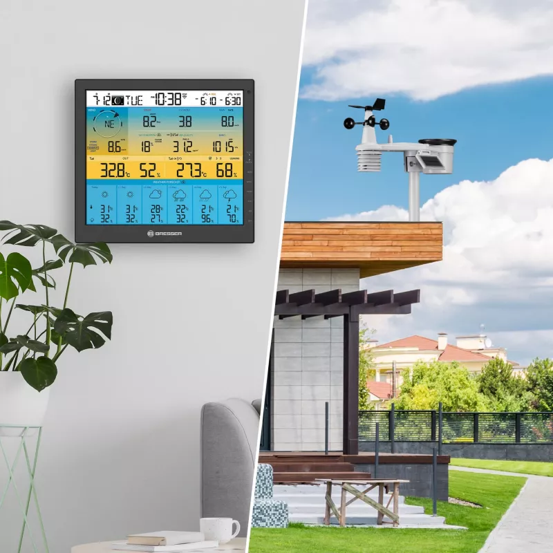 Cyfrowa stacja pogodowa Bresser Optics 7003220 Czarny LCD Wi-Fi