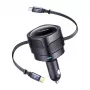 Ładowarka samochodowa Baseus Enjoyment Max 60W z kablami USB-C i Lightning, szybkie ładowanie z dwoma portami