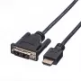 ROLINE Adapter kabel HDMI do DVI-D (Single Link) - 1,5m - Czarny (11.04.5516)