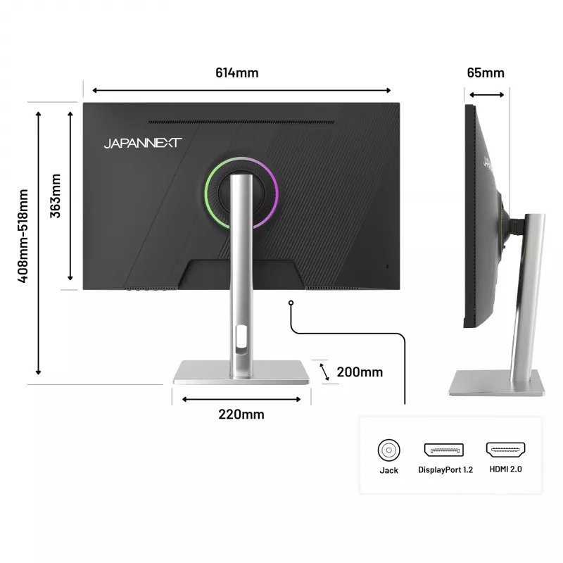 JAPANNEXT JN-I270FHD200F-HSP monitor komputerowy 68,6 cm (27 cali) 1920 x 1080 pikseli Full HD LED Srebrny