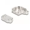 Osłona kabla DELOCK obudowa D-Sub dla złącza 9-pinowego męskiego/żeńskiego z metalowym uchwytem kątowym 90°, srebrna, 33×47×16 mm