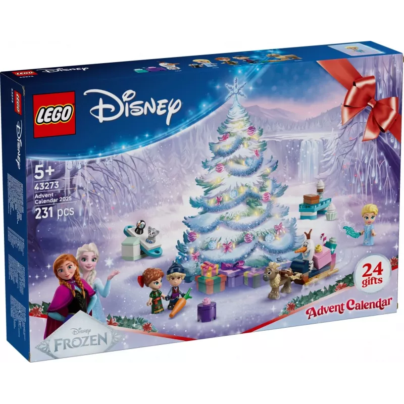 Zabawka konstrukcyjna LEGO Disney Kraina Lodu Kalendarz Adwentowy 2025 zestaw 43273 — 231 elementów, 4 minifigurki, wiek 5+