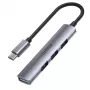 Hub USB-C Unitek H1208B — 1x USB-A 5 Gb/s, 3x USB-A 2.0, host USB-C, obudowa aluminiowa, kabel 0,20 m